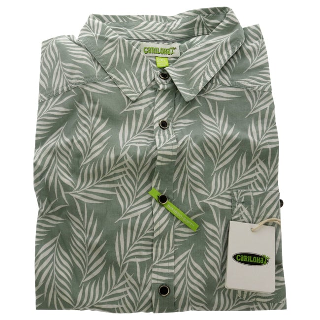 Cariloha Bamboo Woven Button-Up - Ocean Green Foliage Print by Cariloha for Men - 1 Pc Shirt (2XL) Image 1