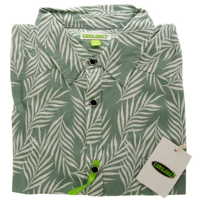 Cariloha Bamboo Woven Button-Up Shirt - Ocean Green Foliage Print by Cariloha for Men - 1 Pc Shirt (XL) Image 1