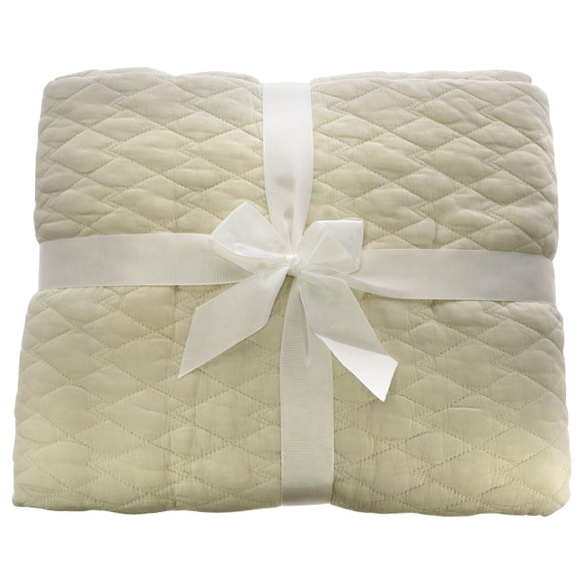 Cariloha Diamond Stitch Bamboo Quilt - Coconut Milk-Queen by Cariloha for Unisex - 1 Pc Blanket Image 1