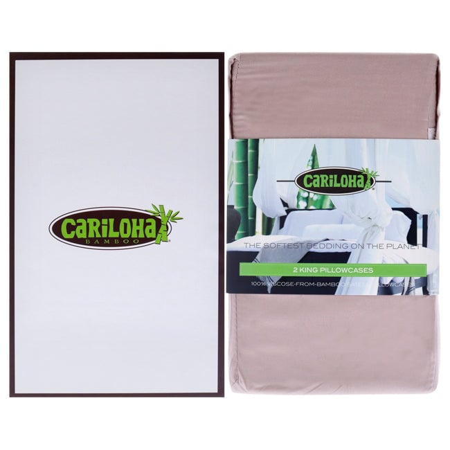 Cariloha Resort Bamboo Pillowcase Set - Blush-King by Cariloha for Unisex - 2 Pc Pillowcase Image 1