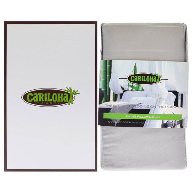 Cariloha Resort Bamboo Pillowcase Set - Harbor Gray-King by Cariloha for Unisex - 2 Pc Pillowcase Image 1