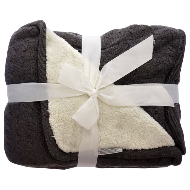 Cariloha Sherpa Bamboo Knit Throw - Onyx by Cariloha for Unisex - 1 Pc Blanket Image 1