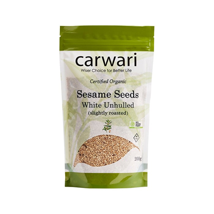 Carwari Organic Sesame Seeds White Unhulled 200g Image 1