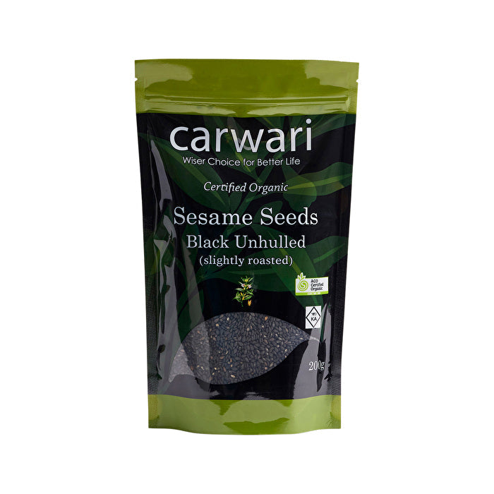 Carwari Organic Sesame Seeds Black Unhulled 200g Image 1