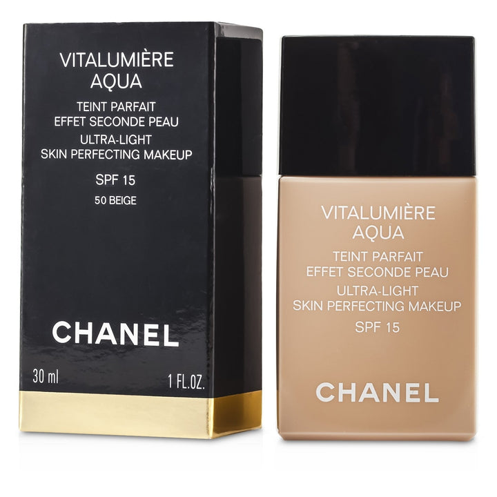 Chanel Vitalumiere Aqua Ultra Light Skin Perfecting M/U SPF15 - 20 Beige 30ml/1oz Image 4