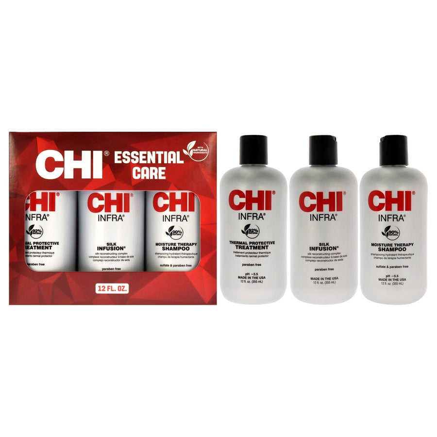 CHI CHI Infra Trio Kit by CHI for Unisex - 3 Pc 12oz CHI Silk Infusion 12oz CHI Infra Shampoo 12oz CHI Infra Treatment Image 1