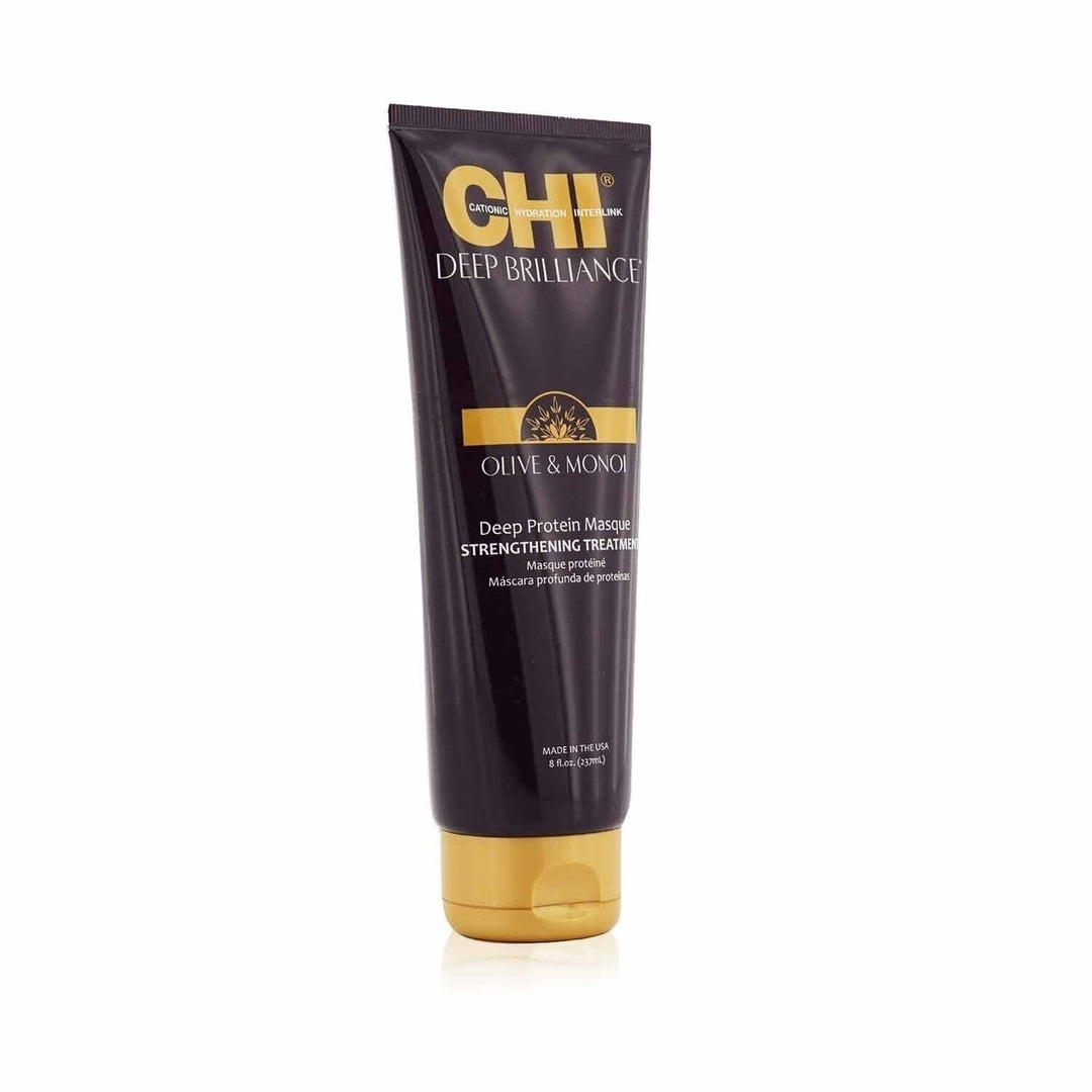 CHI Deep Brilliance Olive and Monoi Deep Protein Masque Strengthening Treatment 237ml/8oz Image 2