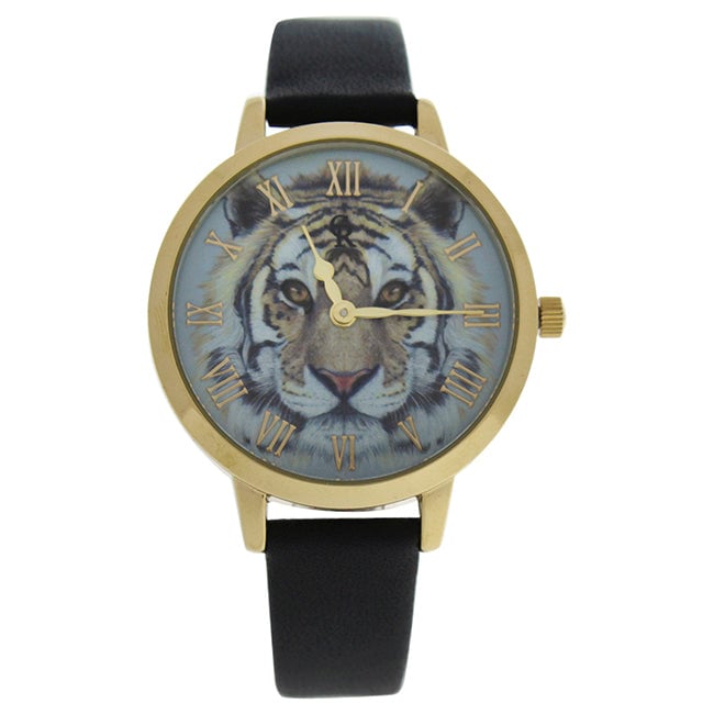 Charlotte Raffaelli CRA017 La Animale - Gold/Black Leather Strap Watch by Charlotte Raffaelli for Women - 1 Pc Watch Image 1