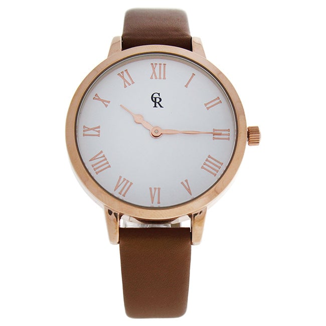 Charlotte Raffaelli CRB003 La Basic - Rose Gold/Brown Leather Strap Watch by Charlotte Raffaelli for Women - 1 Pc Watch Image 1