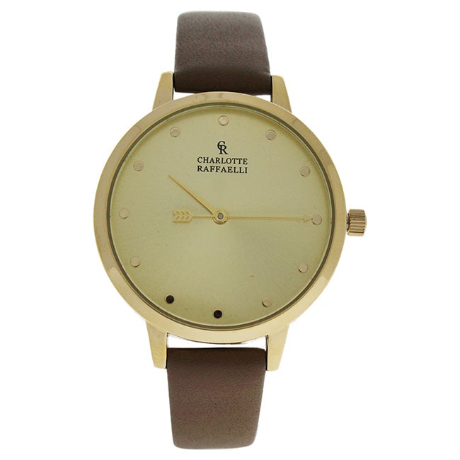 Charlotte Raffaelli CRB005 La Basic - Gold/Brown Leather Strap Watch by Charlotte Raffaelli for Women - 1 Pc Watch Image 1