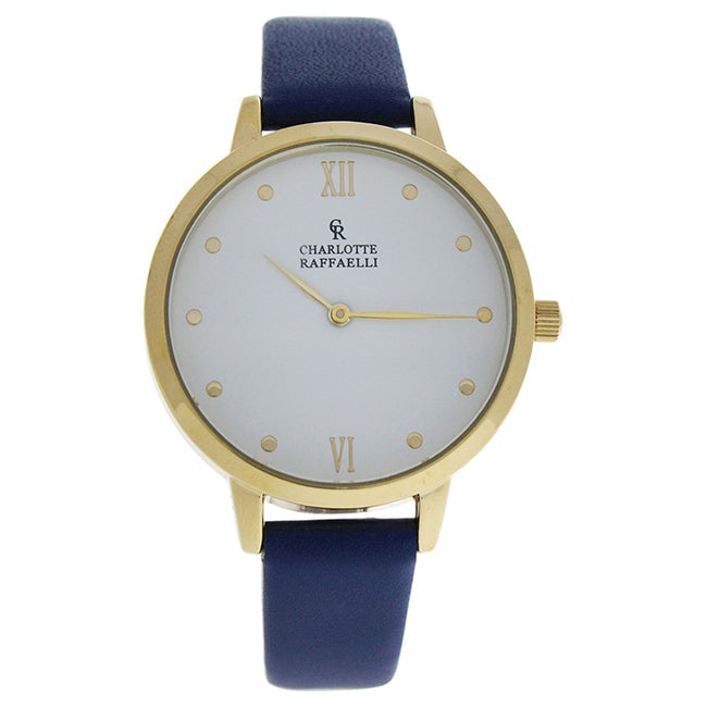 Charlotte Raffaelli CRB008 La Basic - Gold/Blue Leather Strap Watch by Charlotte Raffaelli for Women - 1 Pc Watch Image 1