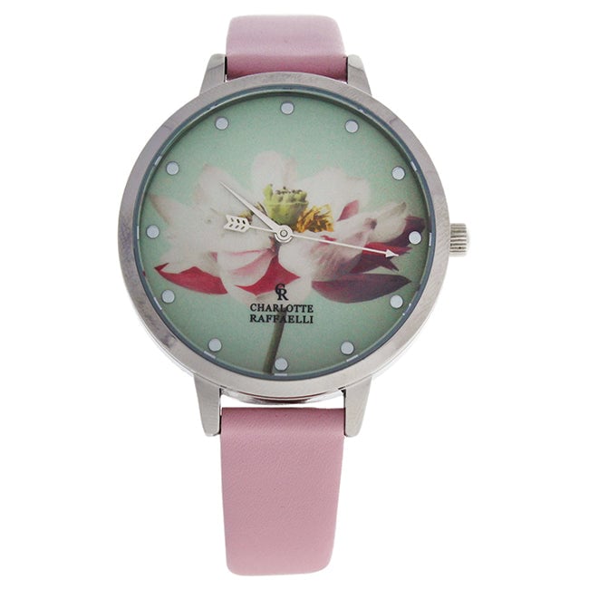 Charlotte Raffaelli CRF007 La Florale - Silver/Rose Leather Strap Watch by Charlotte Raffaelli for Women - 1 Pc Watch Image 1