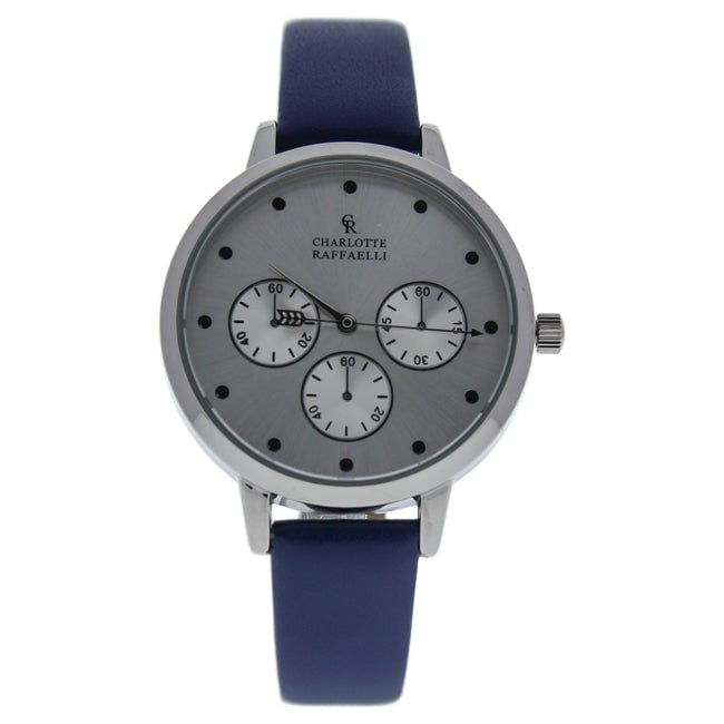 Charlotte Raffaelli CRB013 La Basic - Silver/Blue Leather Strap Watch by Charlotte Raffaelli for Women - 1 Pc Watch Image 1