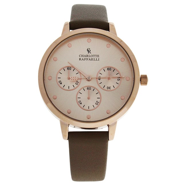 Charlotte Raffaelli CRB015 La Basic - Rose Gold/Brown Leather Strap Watch by Charlotte Raffaelli for Women - 1 Pc Watch Image 1