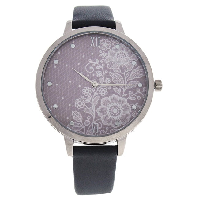 Charlotte Raffaelli CRR004 La Romance - Silver/Grey Leather Strap Watch by Charlotte Raffaelli for Women - 1 Pc Watch Image 1