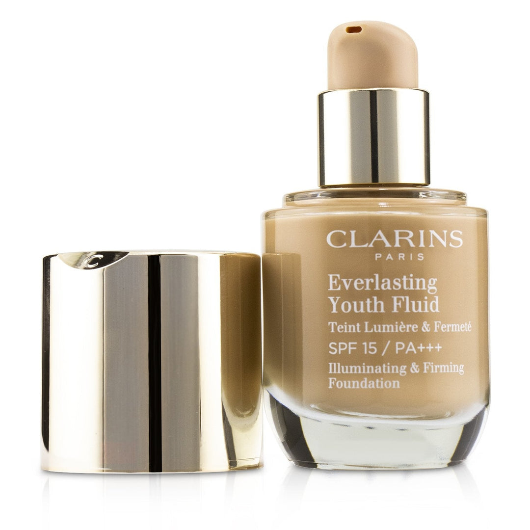 Clarins Everlasting Youth Fluid Illuminating and Firming Foundation SPF 15 - 105 Nude 30ml/1oz Image 4