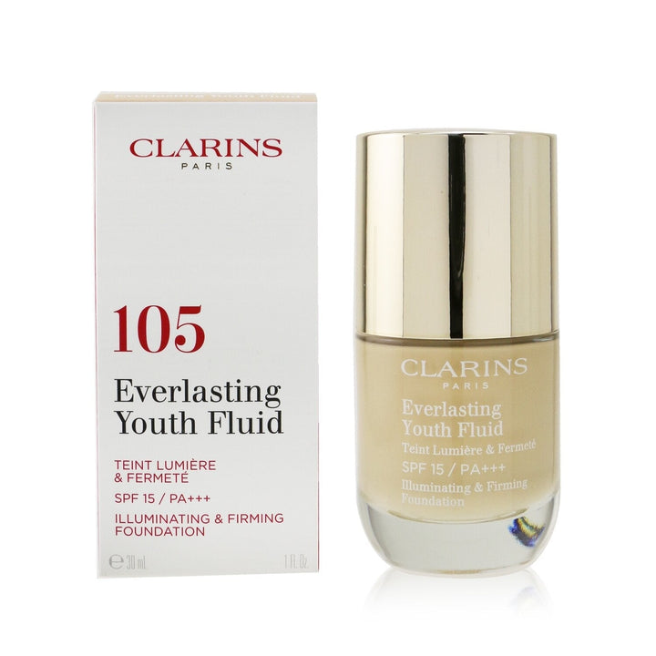 Clarins Everlasting Youth Fluid Illuminating and Firming Foundation SPF 15 - 105 Nude 30ml/1oz Image 9