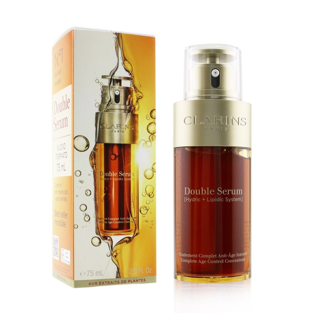 Clarins Double Serum (Hydric + Lipidic System) Complete Age Control Concentrate (Deluxe Edition) 75ml/2.5oz Image 2