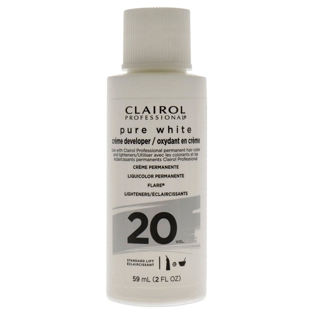 Clairol Pure White 20 Volume Creme Developer by Clairol for Unisex - 2 oz Lightener Image 1