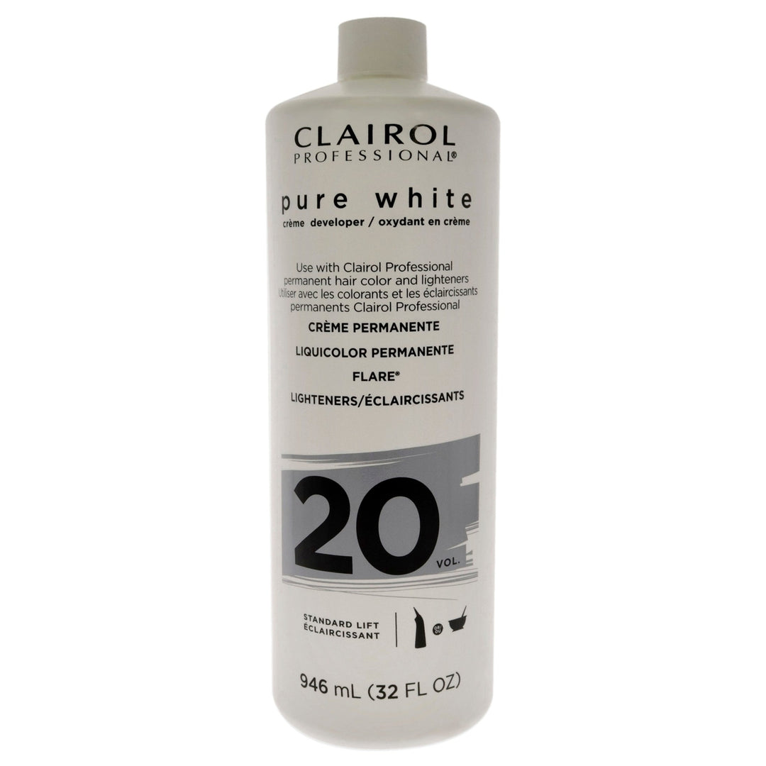 Clairol Pure White 20 Volume Creme Developer by Clairol for Unisex - 32 oz Lightener Image 1