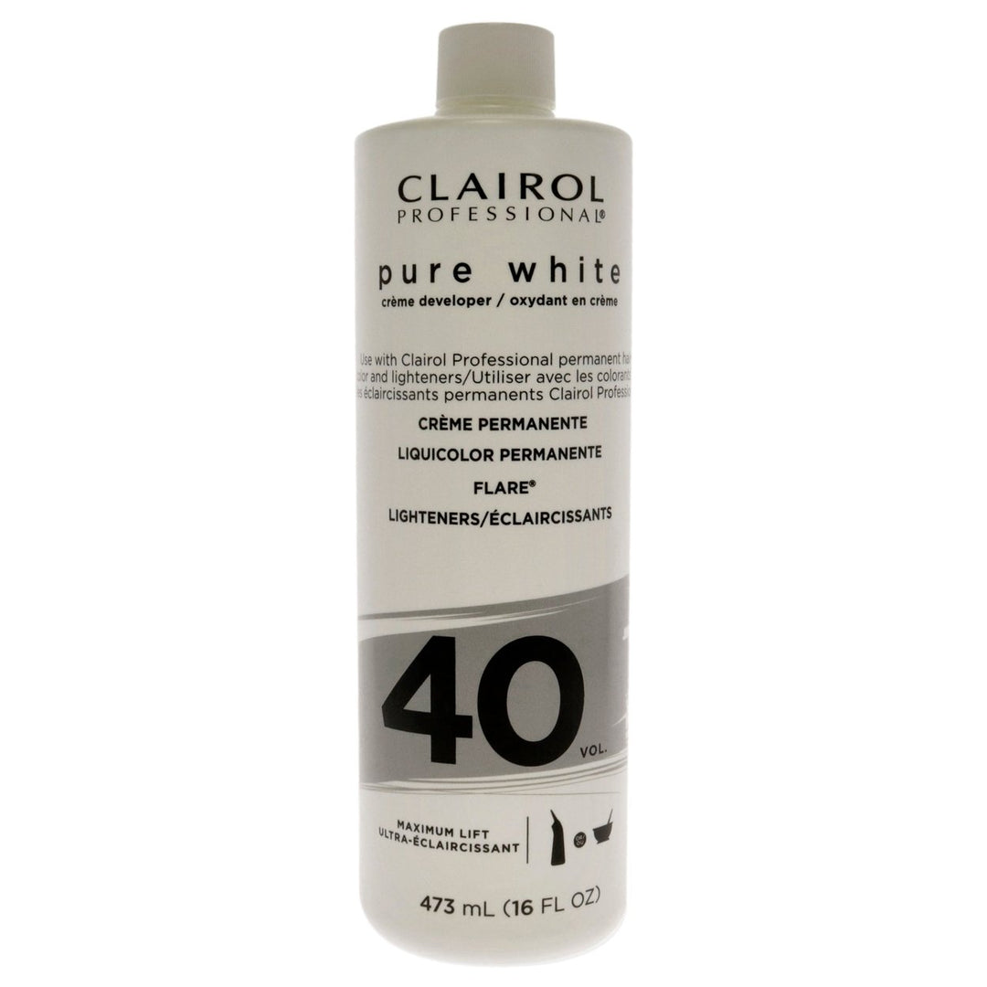 Clairol Pure White 40 Volume Creme Developer by Clairol for Unisex - 16 oz Lightener Image 1