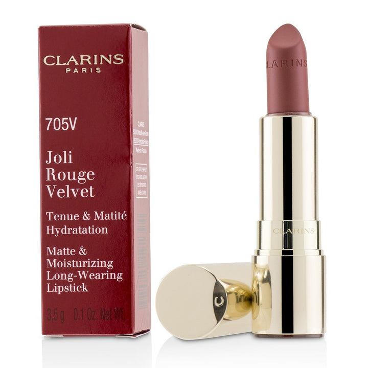 Clarins Joli Rouge Velvet (Matte and Moisturizing Long Wearing Lipstick) - 705V Soft Berry 3.5g/0.1oz Image 1