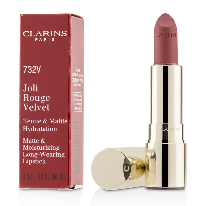 Clarins Joli Rouge Velvet (Matte and Moisturizing Long Wearing Lipstick) - 705V Soft Berry 3.5g/0.1oz Image 4