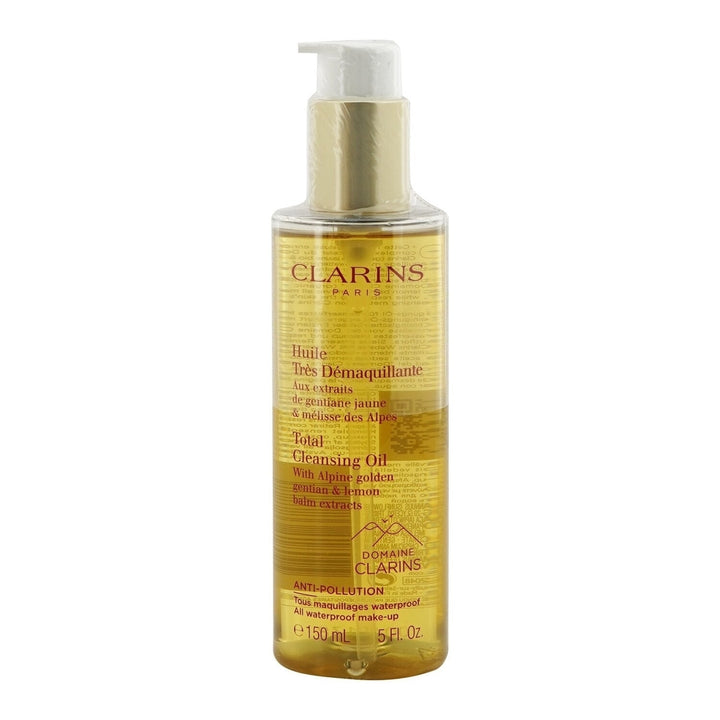 Clarins Total Cleansing Oil with Alpine Golden Gentian and Lemon Balm Extracts (All Waterproof Make-up) 150ml/5oz Image 1