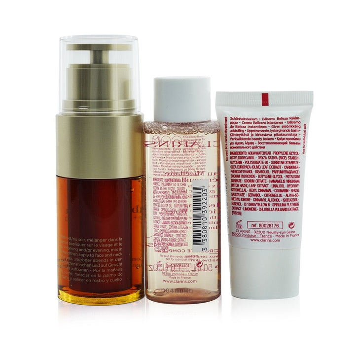 Clarins Youthful Radiance Set: Double Serum 30ml+ Cleansing Micellar Water 50ml+ Beauty Flash Balm 15ml 3pcs Image 3