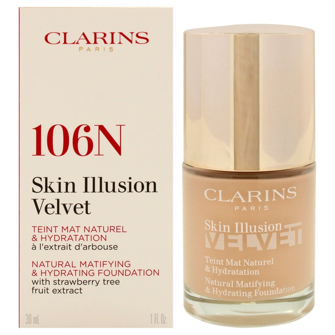 Clarins Skin Illusion Velvet Foundation - 106N Vanilla by Clarins for Women - 1 oz Foundation Image 1