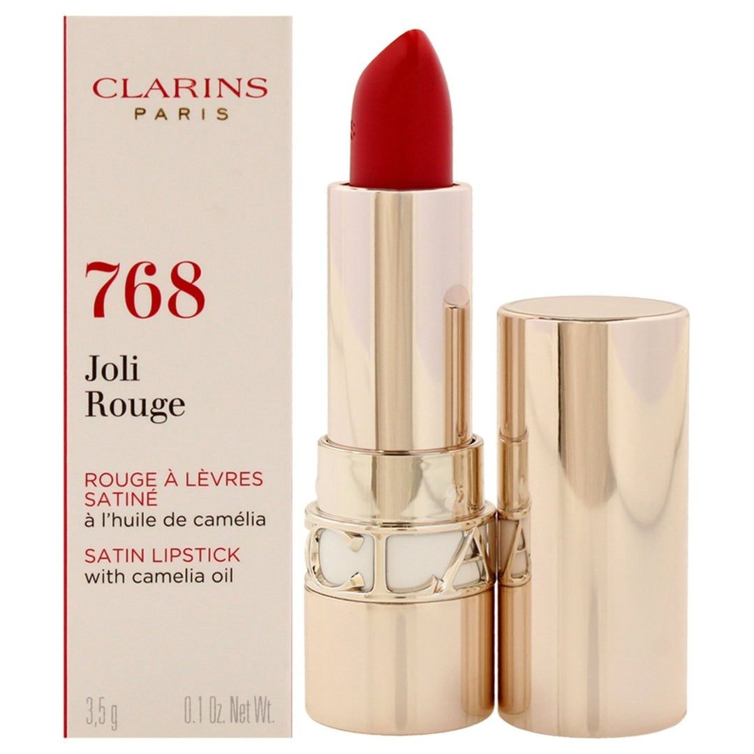 Clarins Joli Rouge Satin Lipstick - 768 Strawberry by Clarins for Women - 0.1 oz Lipstick Image 1