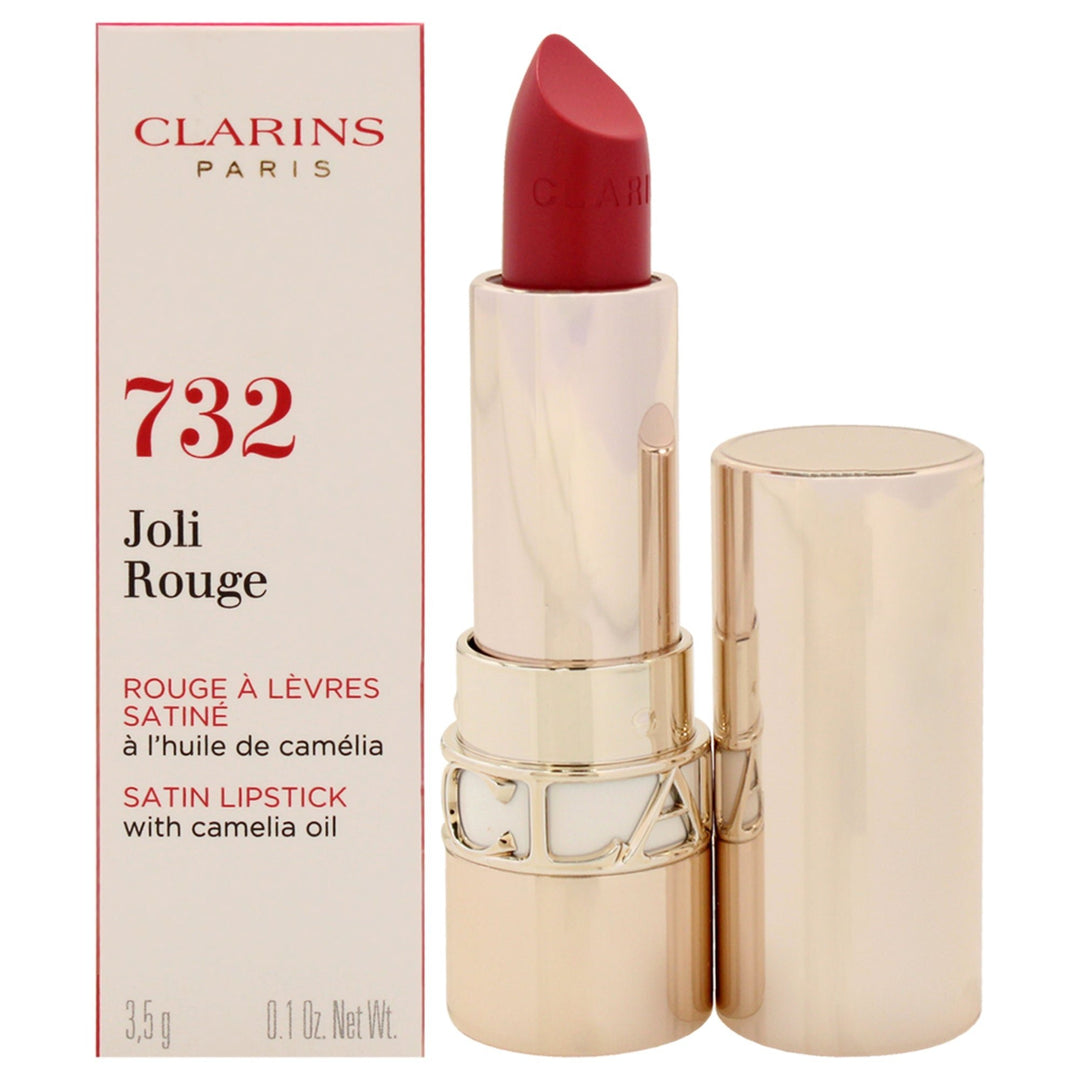 Clarins Joli Rouge Satin Lipstick - 732 Grenadine by Clarins for Women - 0.1 oz Lipstick Image 1