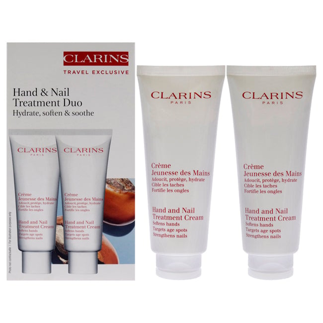 Clarins Hand and Nail Treatment Cream Duo by Clarins for Unisex - 2 x 3.4 oz Cream Image 1