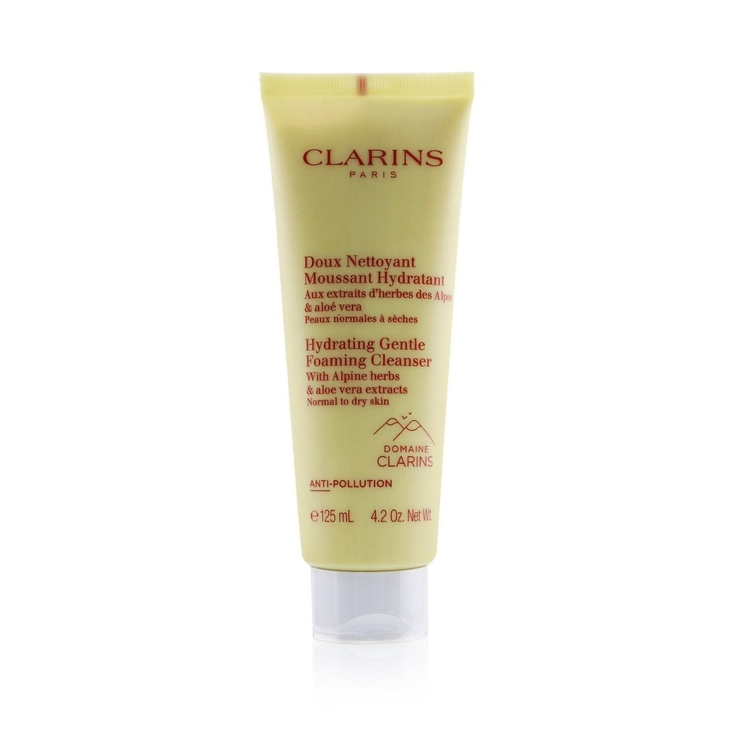 Clarins Hydrating Gentle Foaming Cleanser with Alpine Herbs and Aloe Vera Extracts - Normal to Dry Skin 125ml/4.2oz Image 1