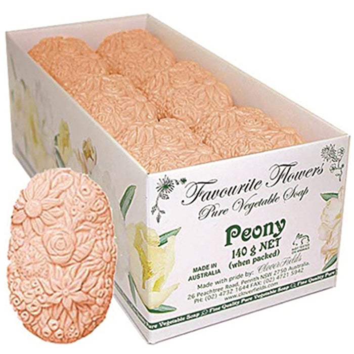 Clover Fields Favourite Flower (Pure Vegetable Soap) Peony 140g x 12 Display Image 1