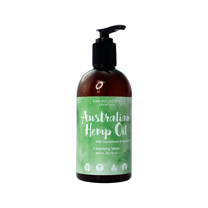 Clover Fields Natures Gifts Australian Hemp Oil with Sandalwood and Avocado Cleansing Wash 300ml Image 1