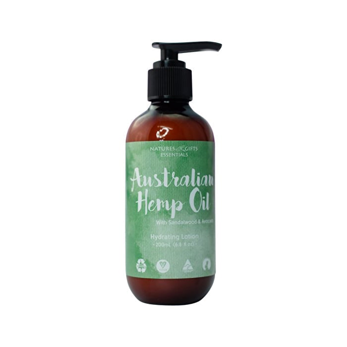 Clover Fields Natures Gifts Australian Hemp Oil with Sandalwood and Avocado Hydrating Lotion 200ml Image 1