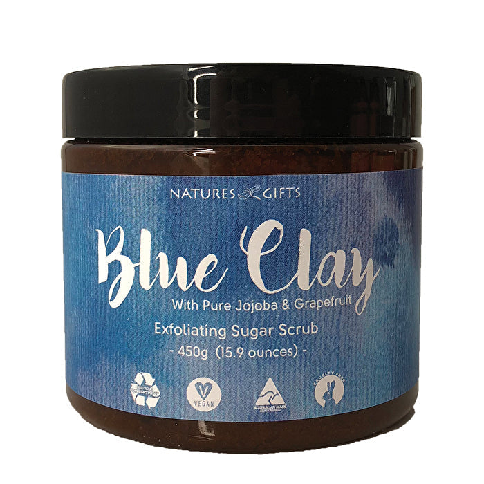 Clover Fields Natures Gifts Blue Clay with Jojoba and Grapefruit Exfoliating Sugar Scrub 450g Image 1