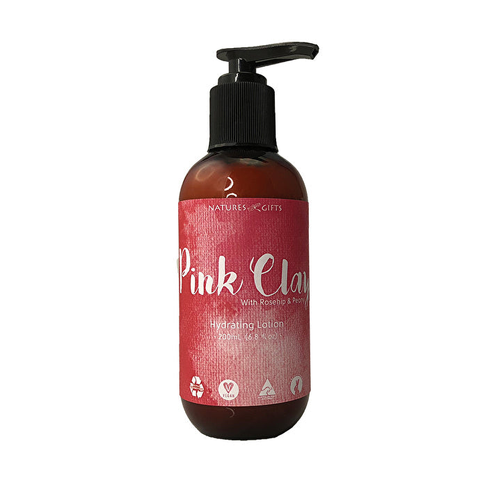 Clover Fields Natures Gifts Pink Clay with Rosehip and Peony Hydrating Lotion 200ml Image 1