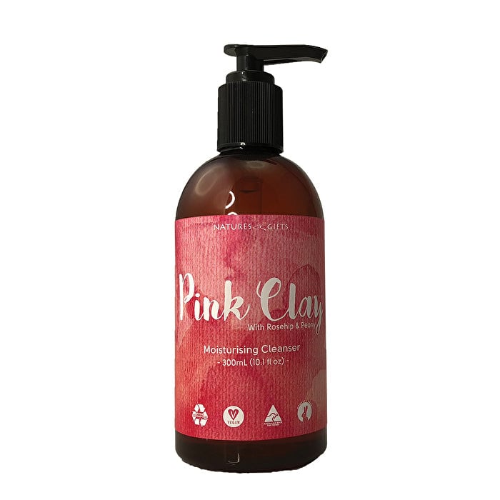 Clover Fields Natures Gifts Pink Clay with Rosehip and Peony Moisturising Cleanser 300ml Image 1