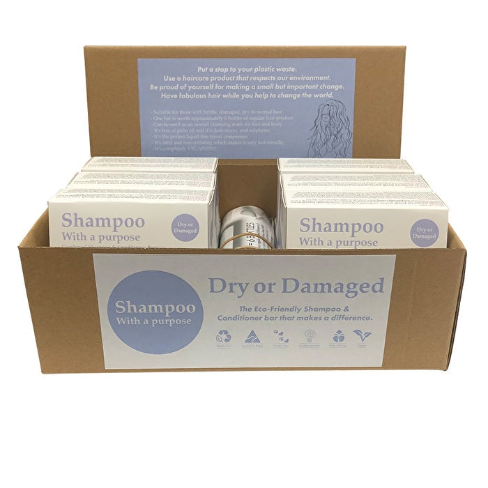 Clover Fields Shampoo with a Purpose by Clover Fields (Shampoo and Conditioner Bar) Dry or Damaged 135g x 12 Display Image 1