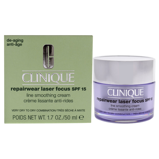 Clinique Repairwear Laser Focus Line Smoothing Cream SPF 15 - Very Dry to Dry Combination by Clinique for Women - 1.7 oz Image 1