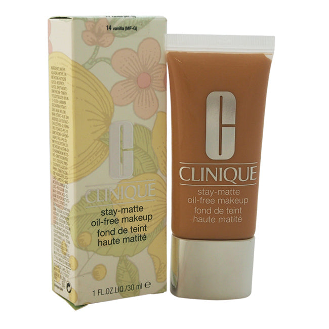 Clinique Stay-Matte Oil-Free Makeup - 14 Vanilla (MF-G) - Dry Combination To Oily by Clinique for Women - 1 oz Makeup Image 1