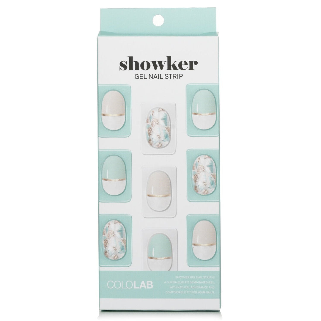 Cololab Showker Gel Nail Strip CSA611 Pastel Check 1pcs Image 4