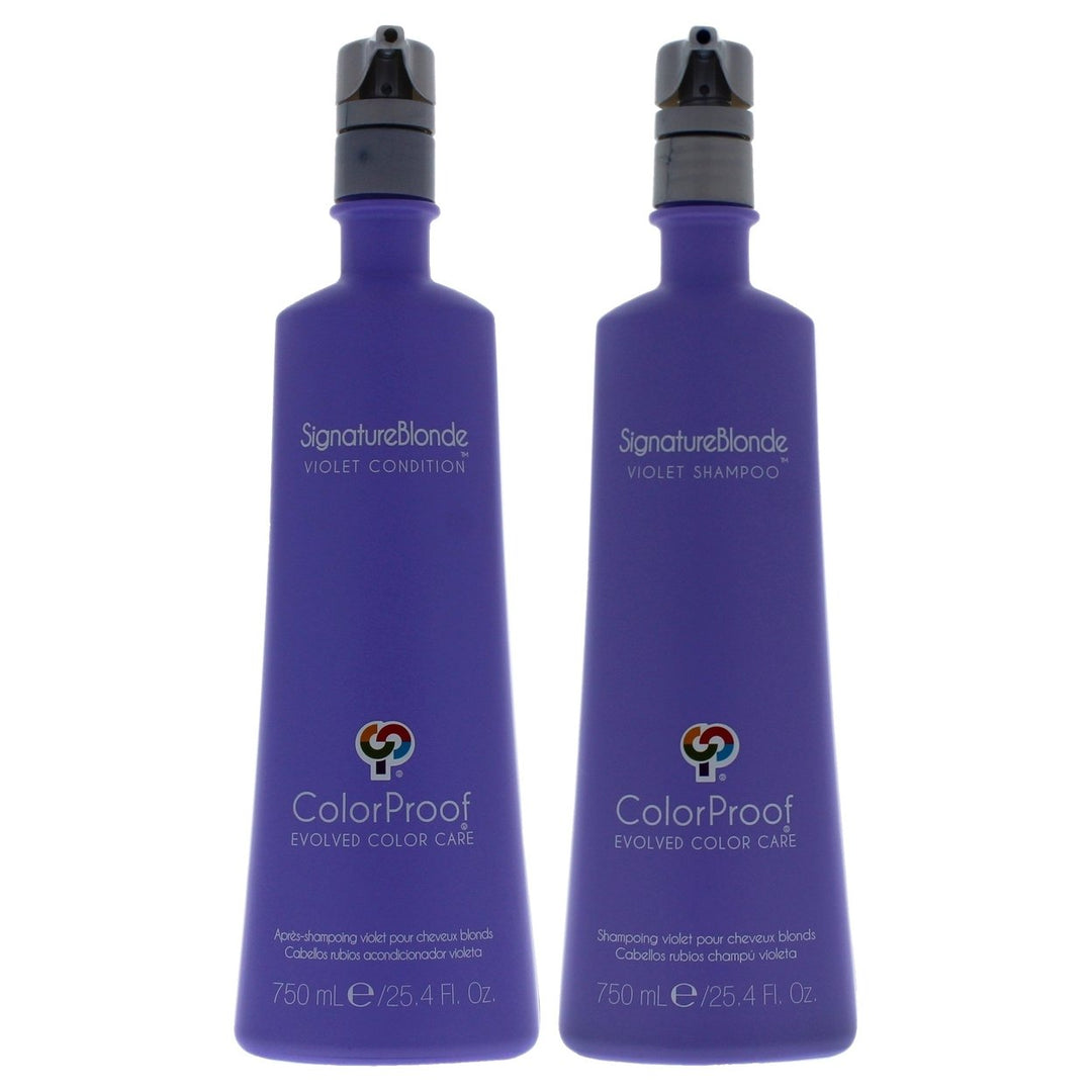 ColorProof Signature Blonde Violet Shampoo and Conditioner Kit by ColorProof for Unisex - 2 Pc Kit 25.3oz Shampoo25oz Image 1