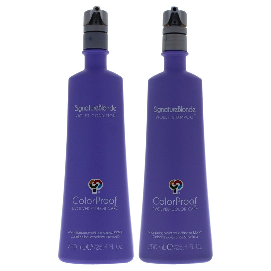 ColorProof Signature Blonde Violet Shampoo and Conditioner Kit by ColorProof for Unisex - 2 Pc Kit 25.3oz Shampoo25oz Image 1