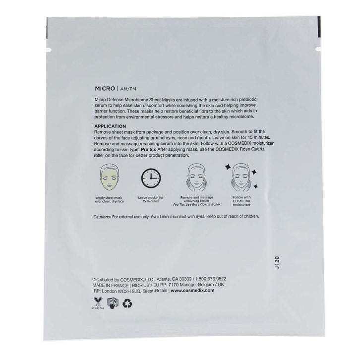 CosMedix Micro Defense Microbiome Sheet Mask (Salon Size) 10sheets Image 3