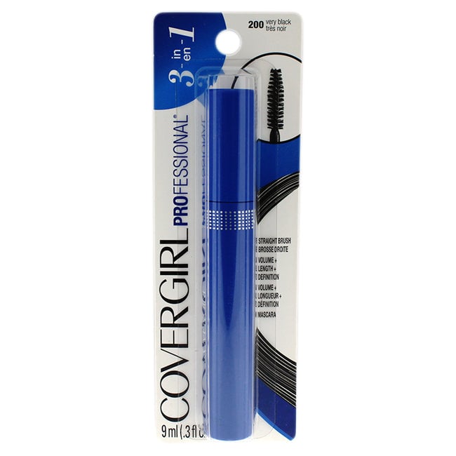 CoverGirl Professional 3-in-1 Straight Brush Mascara - 200 Very Black by CoverGirl for Women - 0.3 oz Mascara Image 1