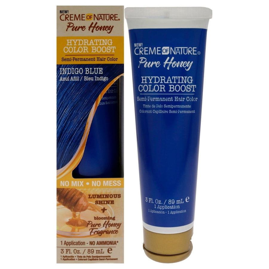 Creme of Nature Pure Honey Hydrating Color Boost Semi-Permanent Hair Color - Indigo Blue by Creme of Nature for Unisex - Image 1