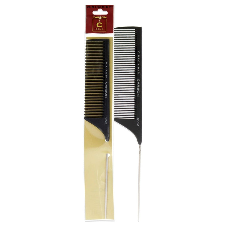 Cricket Carbon Comb Seamless Medium Tooth Pattern Metal Rattail - C55M by Cricket for Unisex - 1 Pc Comb Image 1